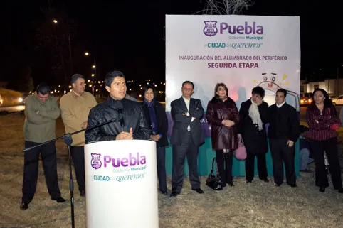 Eduardo Rivera entrega alumbrado total del Periférico en el tramo del municipio de Puebla