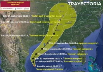 Se forma tormenta tropical “Francine” en el Golfo de México; causará fuertes lluvias en varios estados 