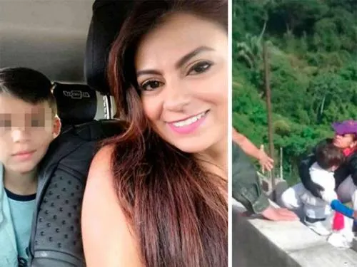 Mujer se lanza de un puente con hijo en brazos; ‘mamá, no te tires’