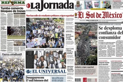 Mega marcha es nota principal en prensa local y medios nacionales