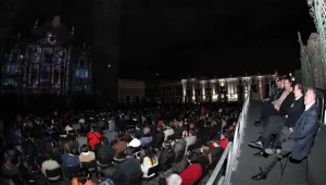 Moreno Valle inauguró en Catedral proyección de Mosaicos Poblanos