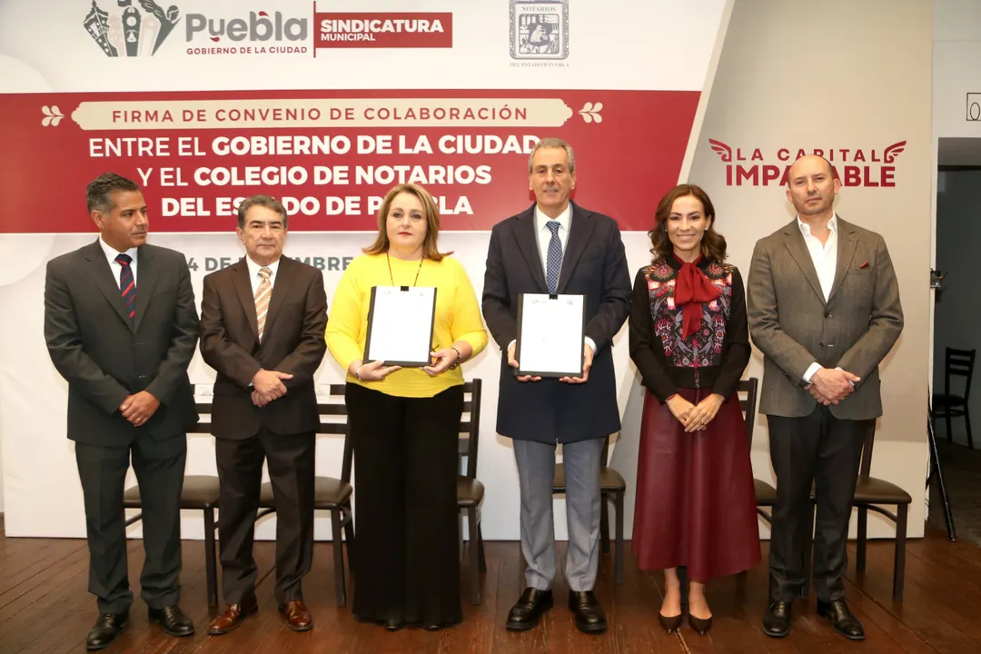 Ayuntamiento de Puebla firma convenio de colaboración con el Colegio de Notarios