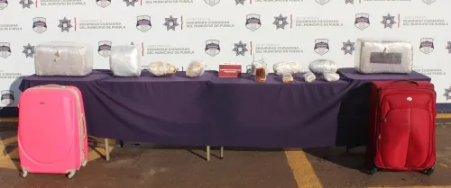 Aseguró policía municipal de Puebla cerca de 30 kilogramos de posible marihuana