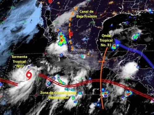 Fuertes lluvias por “Ivo” amenazan el occidente de México