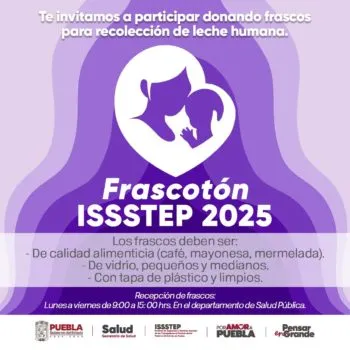 ISSSTEP convoca a donar frascos para recolección de leche humana