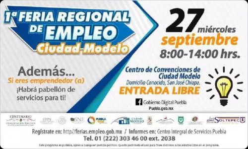 Dinamismo económico de Puebla sigue de pie con primera Feria Regional de Empleo
