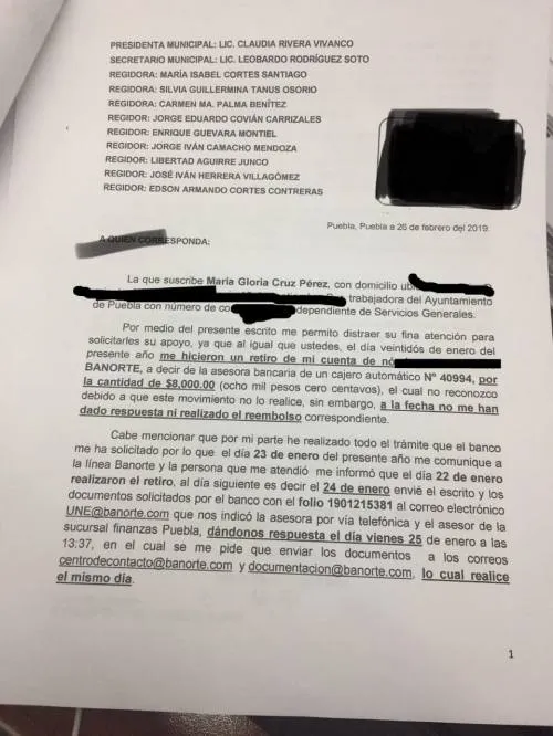Banorte se la aplica a trabajadora; le roban 8 mil pesos de cajero automático