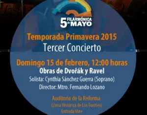 Dvořák y Ravel en concierto de Filarmónica 5 de Mayo