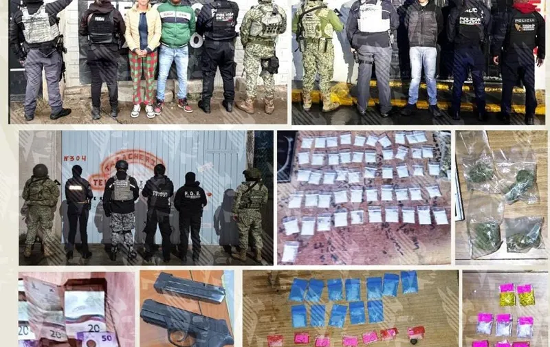 FGE realiza tres cateos en Huejotzingo; detienen a tres personas y aseguran presuntas drogas y un arma