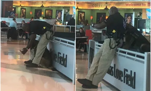 Policía es captado tomándose fotos con su colega canino y se vuelve viral