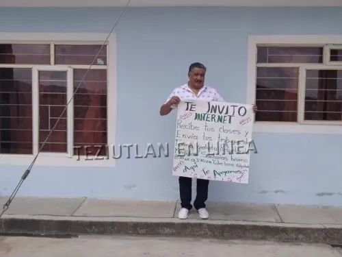 Hombre comparte su internet con estudiantes que no tienen, en El Seco