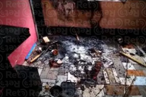 Mujer intenta quemar su casa con todo y cónyuge adentro