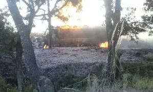 Explota pipa con hidrocarburo robado en la Puebla-Perote