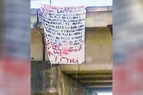 Aparece otra narcomanta del CJNG en puente del Periférico Ecológico