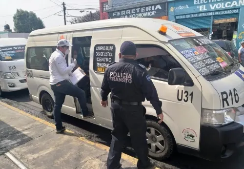 Inspecciona SMT que transporte urbano y suburbano de Atlixco cumplan con las medidas de sanidad