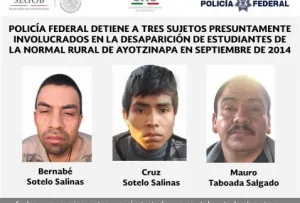 Caen tres vinculados con desaparición de normalistas
