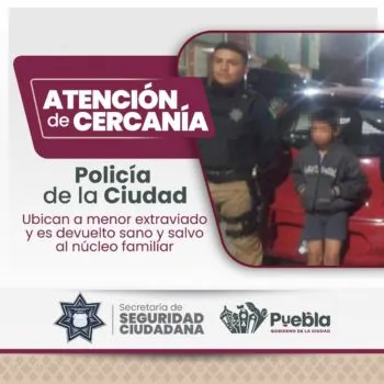 La Policía de la Ciudad localiza a menor extraviado y lo reintegran sano y salvo a su familia