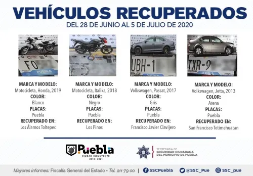 En tan sólo una semana, detectó y remitió Policía Municipal 20 vehículos ante el agente del MP