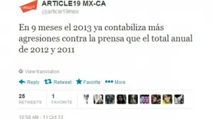 Desapariciones y asesinatos prevalecen contra periodistas: Artículo 19
