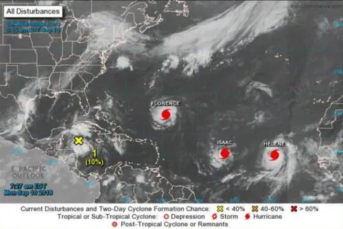 Florence sube a categoría 4 mientras se aproxima a la costa sureste de EU