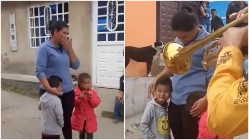 Niño ofrece 5 pesos y canicas a mariachis a cambio de serenata para su mamá