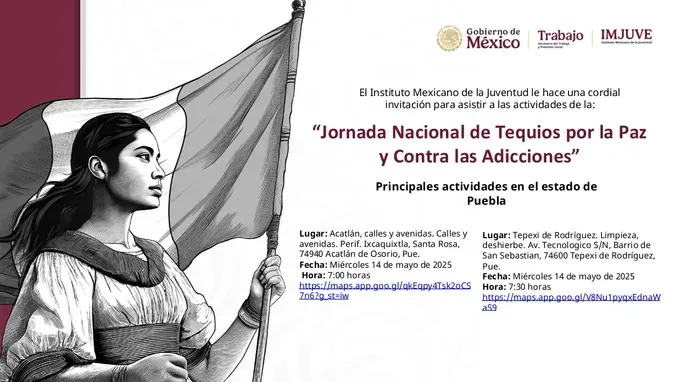 Imjuve convoca a participar en la Jornada Nacional de Tequios por la Paz y contra las Adicciones