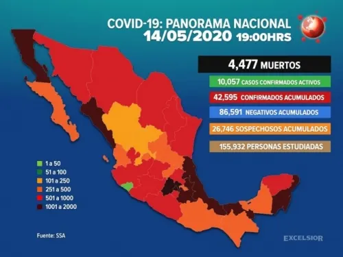 Sube a cuatro mil 477 número de muertos por coronavirus en México