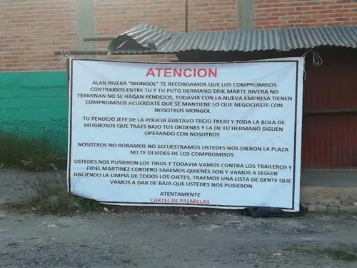 Amenazan en narcomantas a candidatos a alcaldes en Hidalgo
