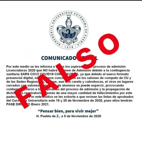 Desmiente BUAP que hayan suspendido examen de admisión para licenciatura