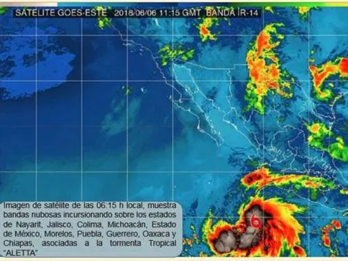 Tormenta tropical “Aletta” se forma en el Océano Pacífico