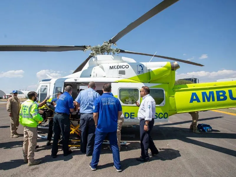 Trasladan en helicóptero a Jalisco a lesionados en el Corregidora