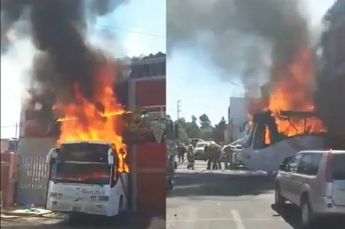 Tres muertos deja incendio de dos camiones en la colonia Bella Vista