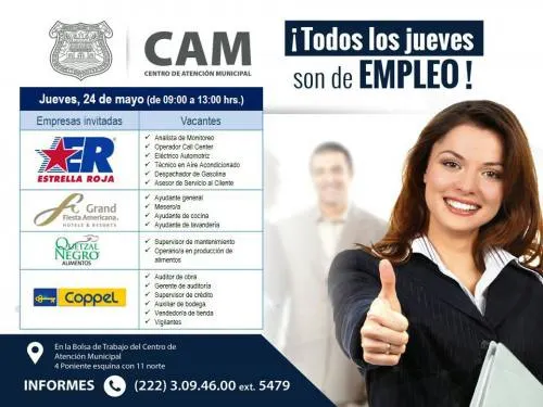 Los jueves son de empleo en Puebla capital