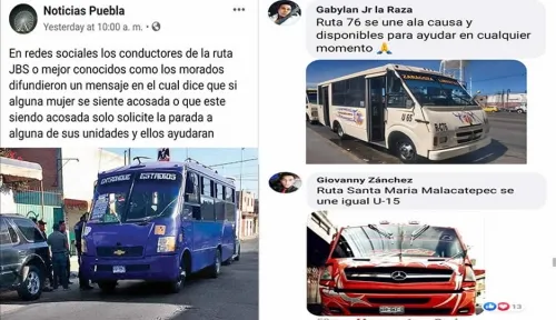 Microbuseros en Puebla van contra feminicidas y acosadores