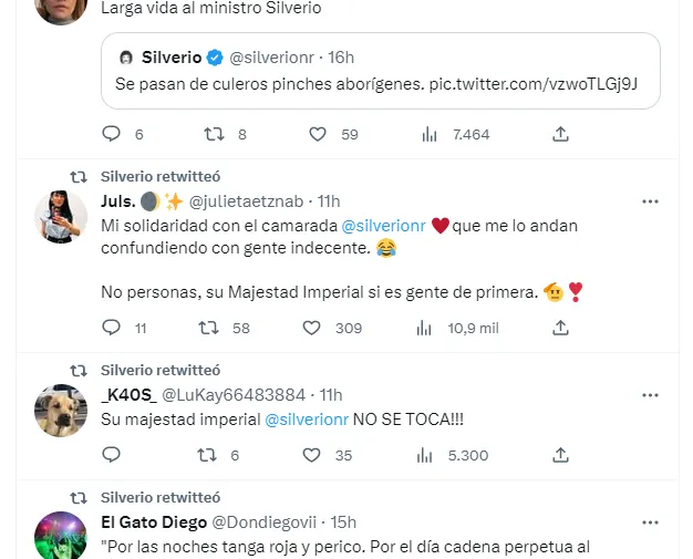 reacciones Silverio
