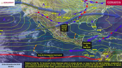 Prevén lluvias dispersas y descenso de temperatura por nuevo frente frío
