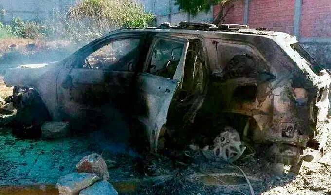 Vehiculo Quemado Marina Palmarito Tochapan