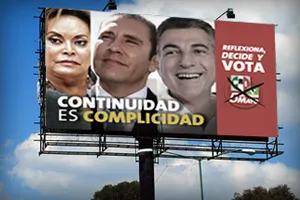 PRI arremete vs Gali a través de espectaculares de Elba Esther