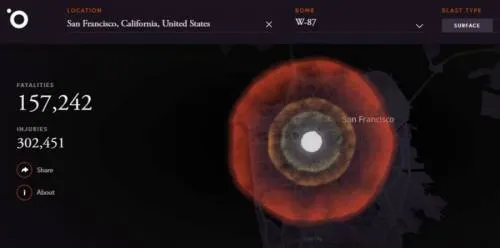 Este simulador recrea el impacto de una bomba nuclear en tu ciudad