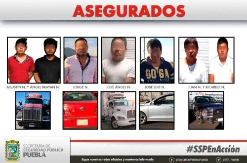 La SSP del Estado de Puebla aseguró a 15 personas en posesión de vehículos robados