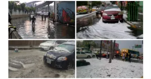 Granizada azota al DF; inunda calles y provoca encharcamientos masivos