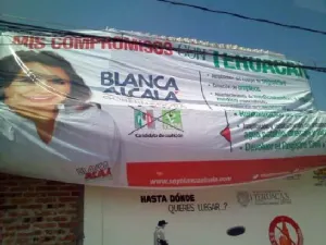 Aparecen mantas de BAR donde se instalarán casillas electorales