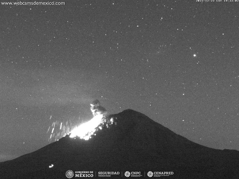 Explosión volcán Popocatépetl