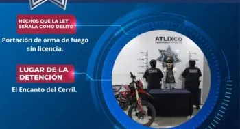 Tras persecución, policías de Atlixco detienen a un hombre armado