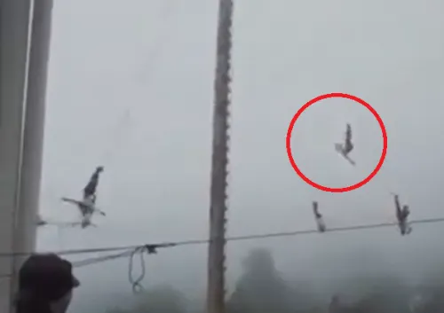 Volador de Pahuatlán cae en pleno acto en fiesta patronal