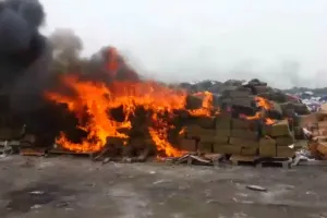 Incineran más de 25 toneladas de droga en Reynosa y Nuevo Laredo