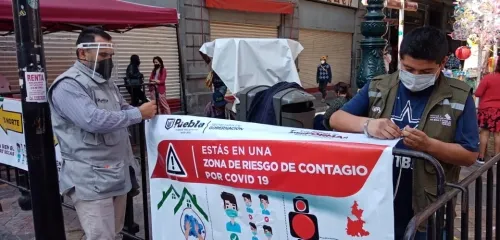 Gobernación Municipal coloca lonas de advertencia por riesgo Covid-19