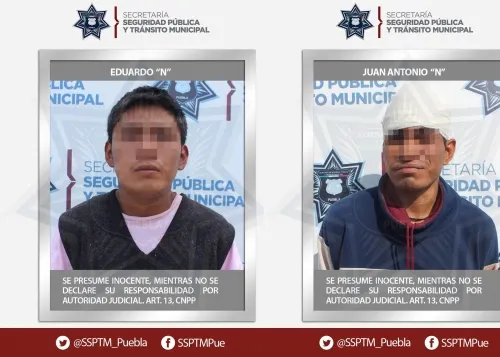 Detuvo SSPTM a dos asaltantes de transeúntes