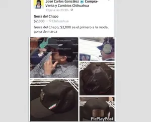 Venden en Facebook supuesta gorra de El Chapo