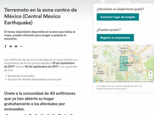 Activa Airbnb programa por sismo en México
